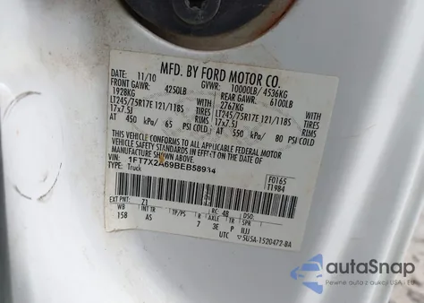 2011 Ford F-250 Xl from USA, damaged, VIN 1FT7X2A69BEB58934